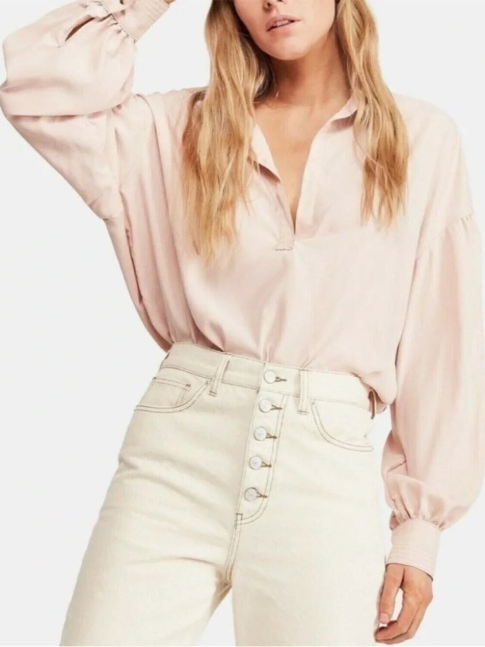 Free People Intimately‎ Light Pink Satin Love Until Tomorrow Top